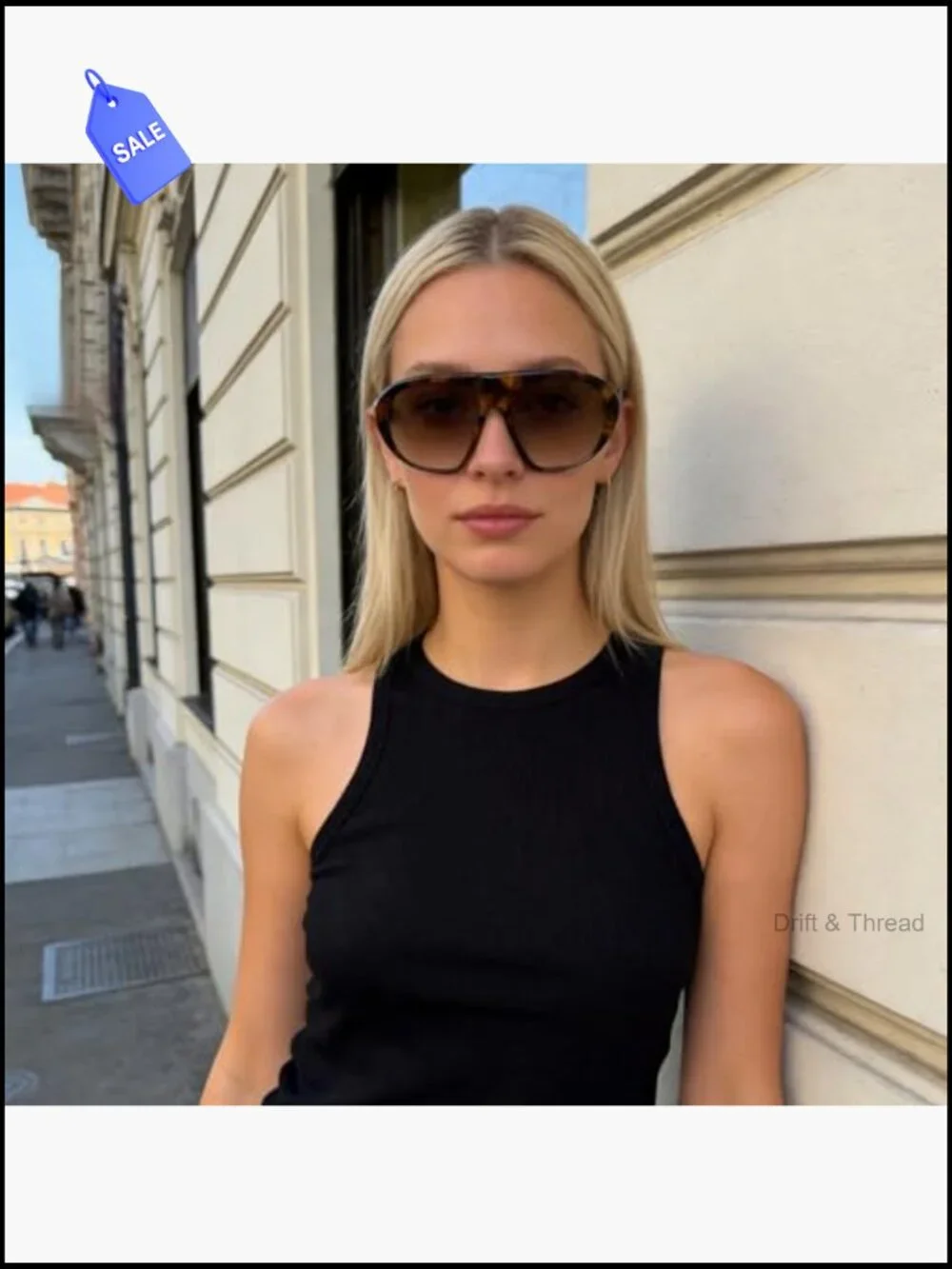 Retro Oversized Aviator Sunglasses for Women UV400 Protection